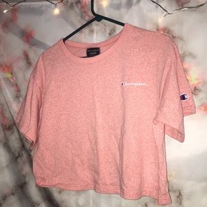 papaya cropped champion tee